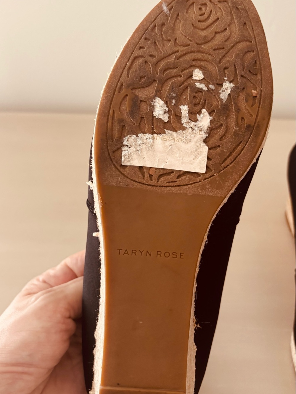 Taryn Rose Black Floral Espadrille Slip-Ons - Picture 6 of 7
